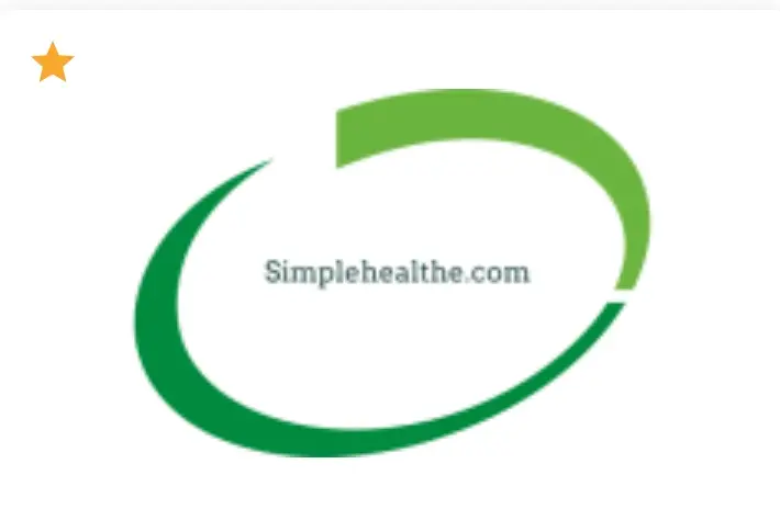 "SimpleHealthe.com logo - green swoosh design around website name"